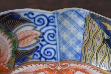 アンティーク雑貨　和製アンティーク　幕末明治期　色絵変形皿(2)