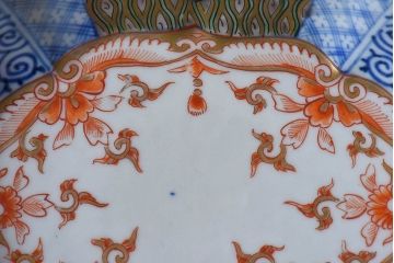 アンティーク雑貨　和製アンティーク　幕末明治期　色絵変形皿(2)