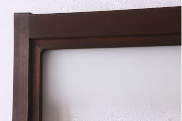 和製アンティーク　すりガラス　ダイヤガラス　意匠が魅力的なヒノキ材の格子戸(引き戸、ガラス戸)