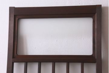 和製アンティーク　すりガラス　ダイヤガラス　意匠が魅力的なヒノキ材の格子戸(引き戸、ガラス戸)