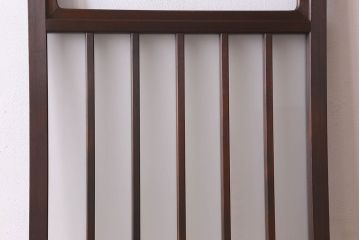 和製アンティーク　すりガラス　ダイヤガラス　意匠が魅力的なヒノキ材の格子戸(引き戸、ガラス戸)