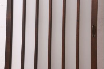 和製アンティーク　すりガラス　ダイヤガラス　意匠が魅力的なヒノキ材の格子戸(引き戸、ガラス戸)