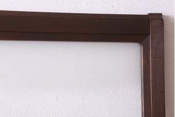 和製アンティーク　すりガラス　ダイヤガラス　意匠が魅力的なヒノキ材の格子戸(引き戸、ガラス戸)