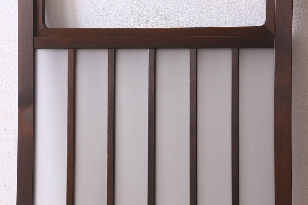 和製アンティーク　すりガラス　ダイヤガラス　意匠が魅力的なヒノキ材の格子戸(引き戸、ガラス戸)