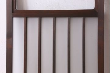 和製アンティーク　すりガラス　ダイヤガラス　意匠が魅力的なヒノキ材の格子戸(引き戸、ガラス戸)