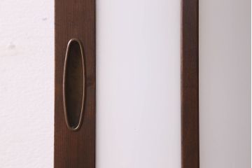 和製アンティーク　すりガラス　ダイヤガラス　意匠が魅力的なヒノキ材の格子戸(引き戸、ガラス戸)