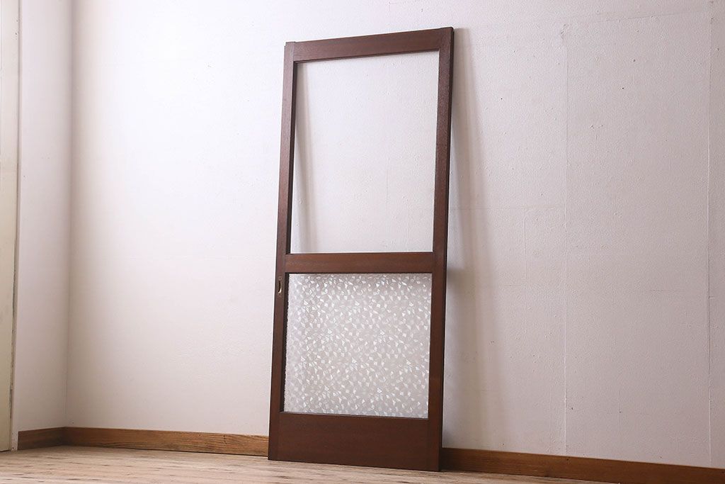 昭和レトロ　クリアガラス　懐かしさ漂うシンプルなガラス戸(引き戸)