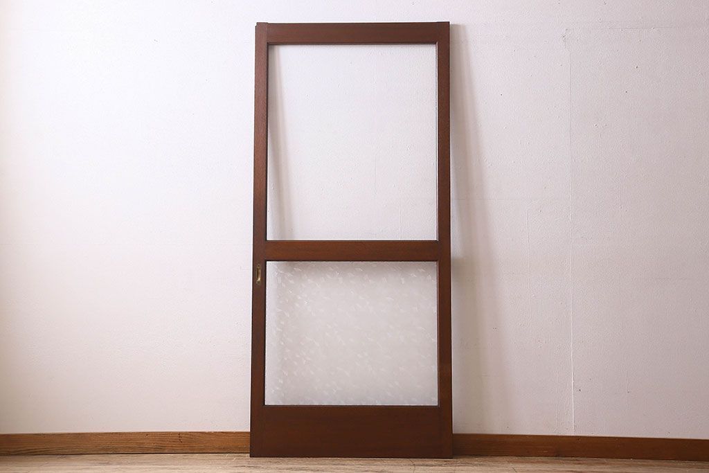 昭和レトロ　クリアガラス　懐かしさ漂うシンプルなガラス戸(引き戸)