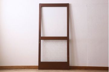 昭和レトロ　クリアガラス　懐かしさ漂うシンプルなガラス戸(引き戸)