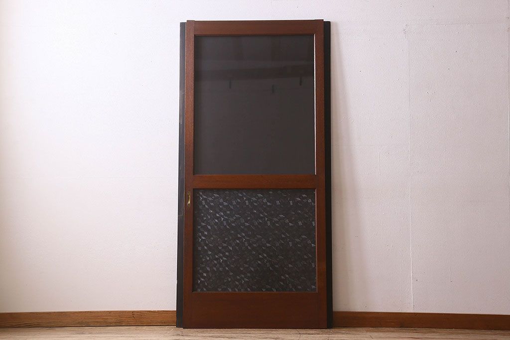 昭和レトロ　クリアガラス　懐かしさ漂うシンプルなガラス戸(引き戸)