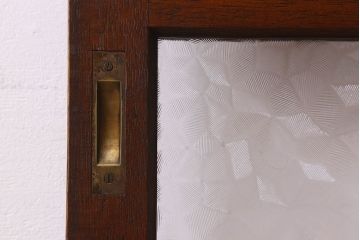 昭和レトロ　クリアガラス　懐かしさ漂うシンプルなガラス戸(引き戸)