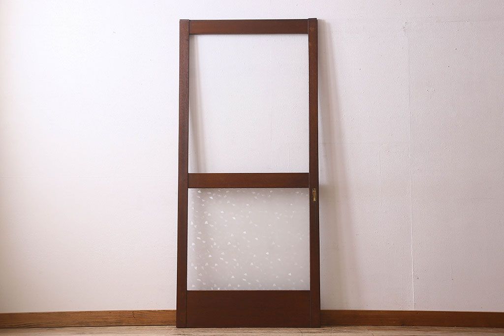 昭和レトロ　クリアガラス　懐かしさ漂うシンプルなガラス戸(引き戸)