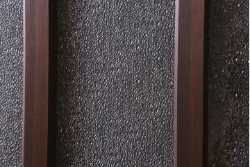 和製アンティーク　モダンな雰囲気漂う　ダイヤガラスが施されたヒノキ材のガラス戸2枚セット(引き戸)