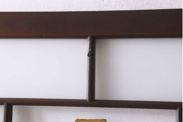和製アンティーク　クリアガラスの文字が印象的!すりガラスとダイヤガラス入りガラス戸(引き戸)