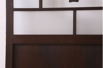 和製アンティーク　クリアガラスの文字が印象的!すりガラスとダイヤガラス入りガラス戸(引き戸)