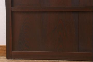 和製アンティーク　クリアガラスの文字が印象的!すりガラスとダイヤガラス入りガラス戸(引き戸)