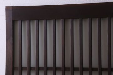 昭和期　すりガラス入り!縦桟が魅力的な格子戸(引き戸、ガラス戸)2枚セット(1)