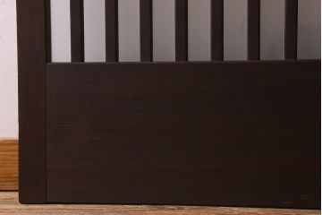 昭和期　すりガラス入り!縦桟が魅力的な格子戸(引き戸、ガラス戸)2枚セット(1)