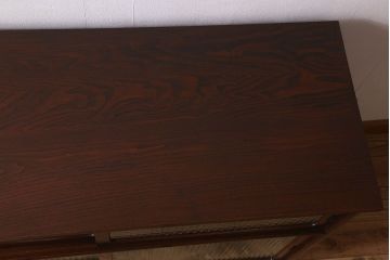 レトロ家具　和製アンティーク　栗材　欅材　チェッカーガラス入り　レトロで実用的な収納棚(戸棚、食器棚、本箱)