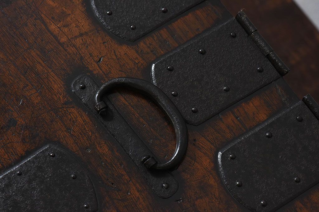 アンティーク雑貨　和製アンティーク　古い質感が味のある硯箱(小引き出し、小箱、小物入れ、木箱)