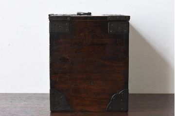 アンティーク雑貨　和製アンティーク　古い質感が味のある硯箱(小引き出し、小箱、小物入れ、木箱)