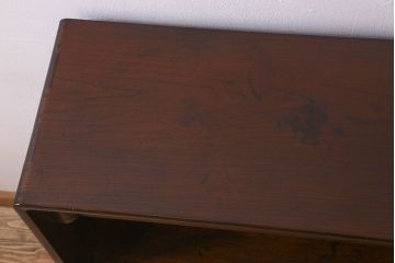 アンティーク家具　【展示品】和製アンティーク　明治〜大正期　木目が美しい総欅材の茶棚(収納棚、食器棚、飾り棚)