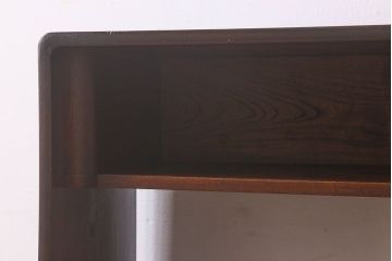 アンティーク家具　【展示品】和製アンティーク　明治〜大正期　木目が美しい総欅材の茶棚(収納棚、食器棚、飾り棚)