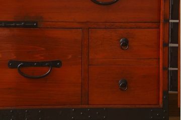 アンティーク家具　和製アンティーク　台輪付き!観音開き時代箪笥ローボード(ローチェスト、引き出し、衣装箪笥、テレビ台)