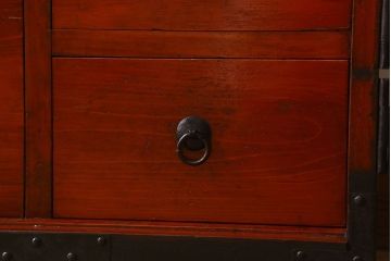 アンティーク家具　和製アンティーク　台輪付き!観音開き時代箪笥ローボード(ローチェスト、引き出し、衣装箪笥、テレビ台)