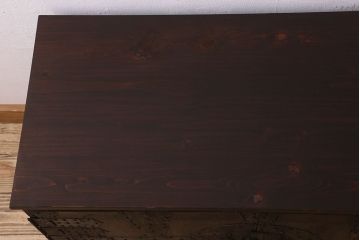 アンティーク家具　和製アンティーク　台輪付き!観音開き時代箪笥ローボード(ローチェスト、引き出し、衣装箪笥、テレビ台)