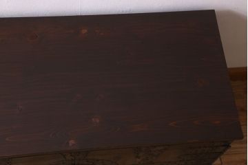 アンティーク家具　和製アンティーク　台輪付き!観音開き時代箪笥ローボード(ローチェスト、引き出し、衣装箪笥、テレビ台)