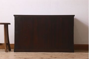 アンティーク家具　和製アンティーク　台輪付き!観音開き時代箪笥ローボード(ローチェスト、引き出し、衣装箪笥、テレビ台)