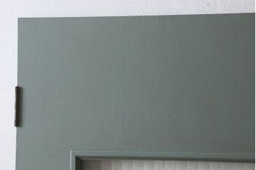 ペイント建具　銀モールガラス入りのレトロなドア(扉)