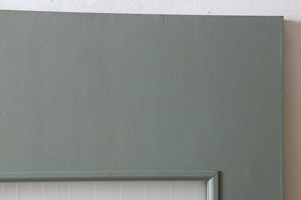 ペイント建具　銀モールガラス入りのレトロなドア(扉)