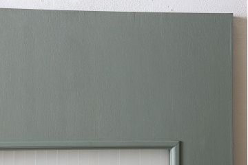 ペイント建具　銀モールガラス入りのレトロなドア(扉)