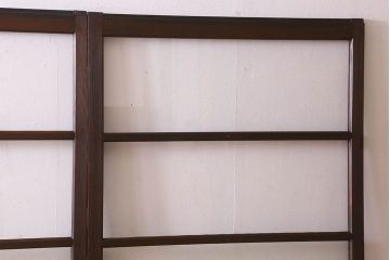 和製アンティーク　ダイヤガラス入り!深みのある木の色合いが素敵なガラス戸(引き戸)