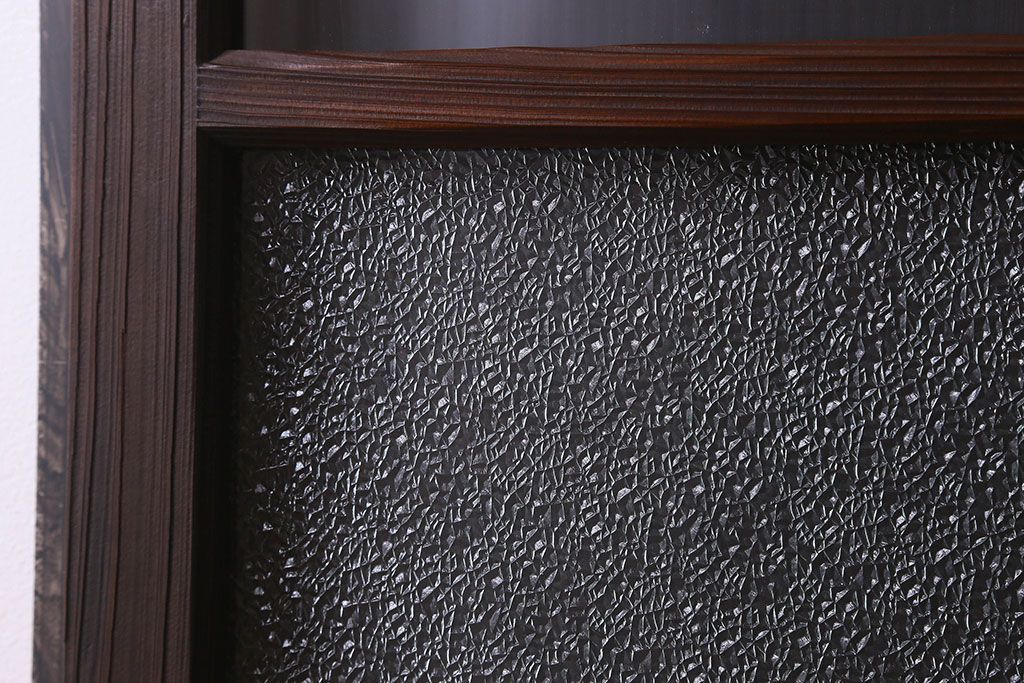 和製アンティーク　ダイヤガラス入り!深みのある木の色合いが素敵なガラス戸(引き戸)