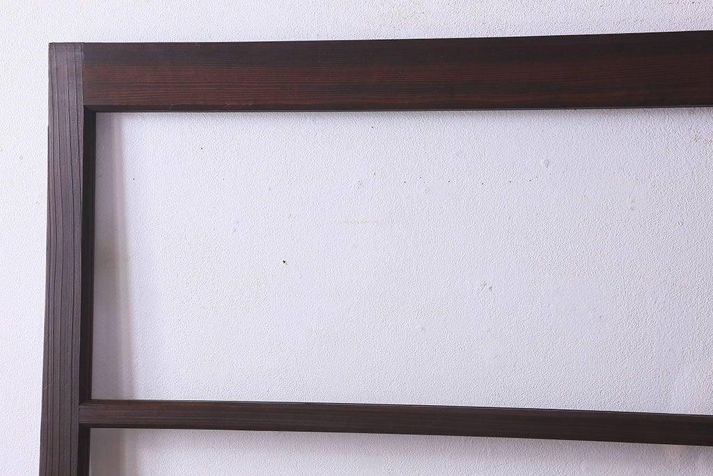 和製アンティーク　ダイヤガラス入り!深みのある木の色合いが素敵なガラス戸(引き戸)