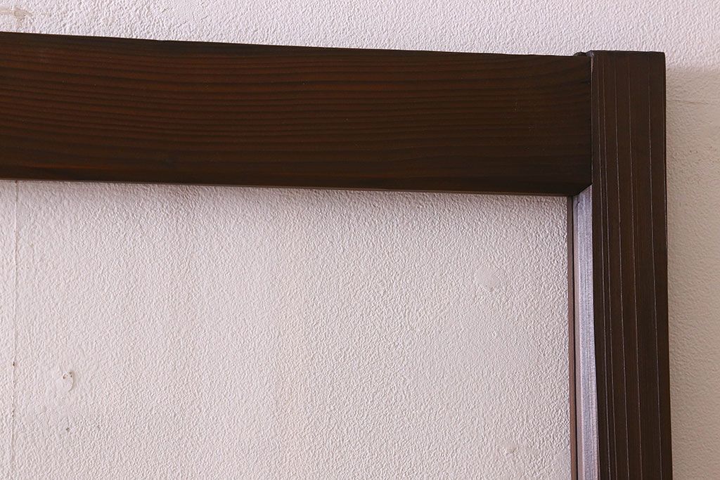 和製アンティーク　ダイヤガラス入り!深みのある木の色合いが素敵なガラス戸(引き戸)