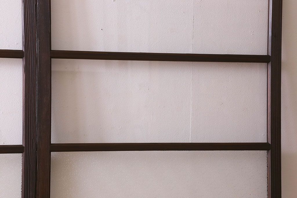 和製アンティーク　ダイヤガラス入り!深みのある木の色合いが素敵なガラス戸(引き戸)