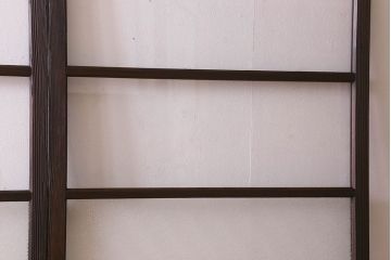 和製アンティーク　ダイヤガラス入り!深みのある木の色合いが素敵なガラス戸(引き戸)