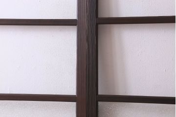 和製アンティーク　ダイヤガラス入り!深みのある木の色合いが素敵なガラス戸(引き戸)