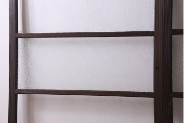 和製アンティーク　ダイヤガラス入り!深みのある木の色合いが素敵なガラス戸(引き戸)