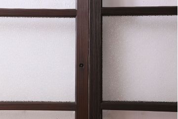 和製アンティーク　ダイヤガラス入り!深みのある木の色合いが素敵なガラス戸(引き戸)