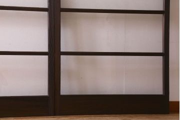 和製アンティーク　ダイヤガラス入り!深みのある木の色合いが素敵なガラス戸(引き戸)