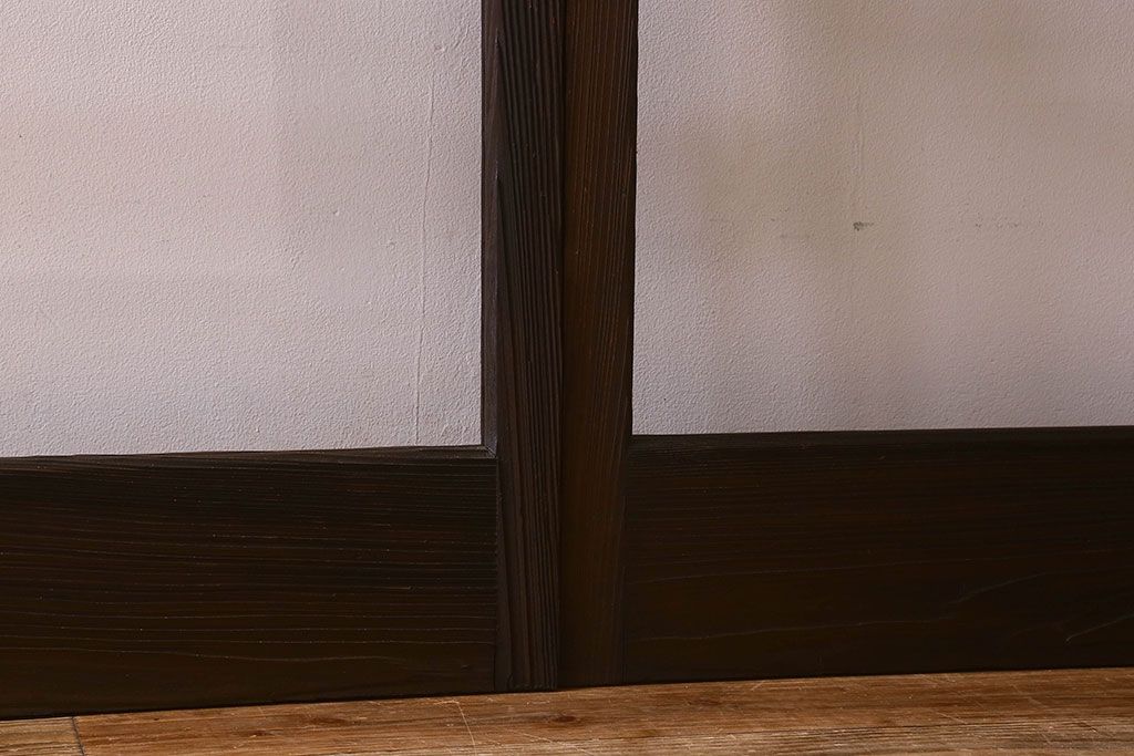 和製アンティーク　ダイヤガラス入り!深みのある木の色合いが素敵なガラス戸(引き戸)