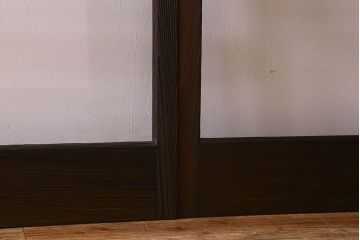 和製アンティーク　ダイヤガラス入り!深みのある木の色合いが素敵なガラス戸(引き戸)