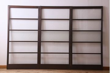 和製アンティーク　ダイヤガラス入り!深みのある木の色合いが素敵なガラス戸(引き戸)