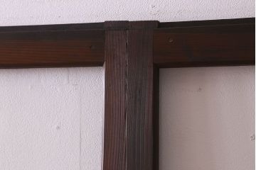 和製アンティーク　ダイヤガラス入り!深みのある木の色合いが素敵なガラス戸(引き戸)