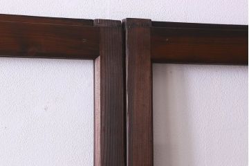 和製アンティーク　ダイヤガラス入り!深みのある木の色合いが素敵なガラス戸(引き戸)